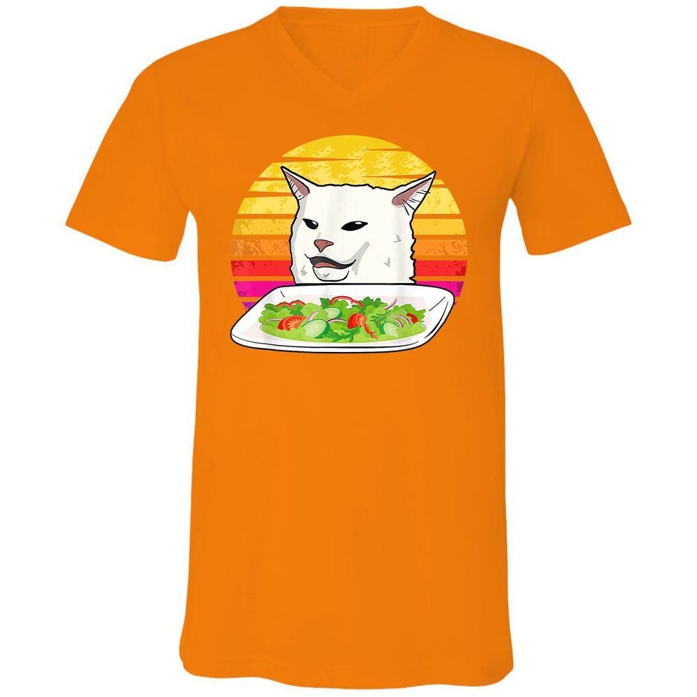 Unisex V-Neck T-Shirt - 3D3DDKXJ - Orange - 11