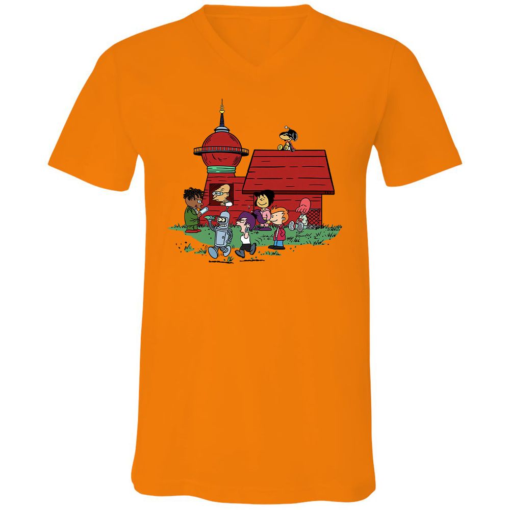 Unisex V-Neck T-Shirt - LR7TVRAB - Orange - 11