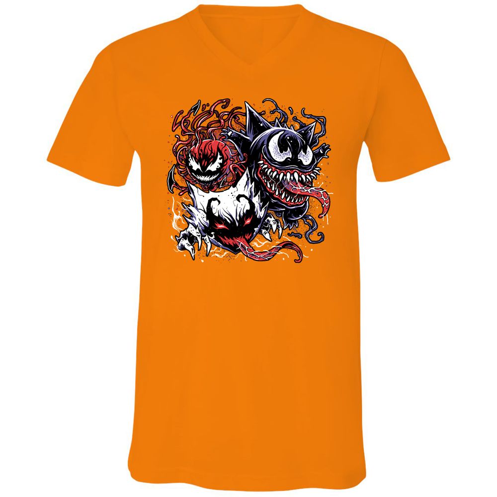 Unisex V-Neck T-Shirt - SDHWQ7HV - Orange - 11