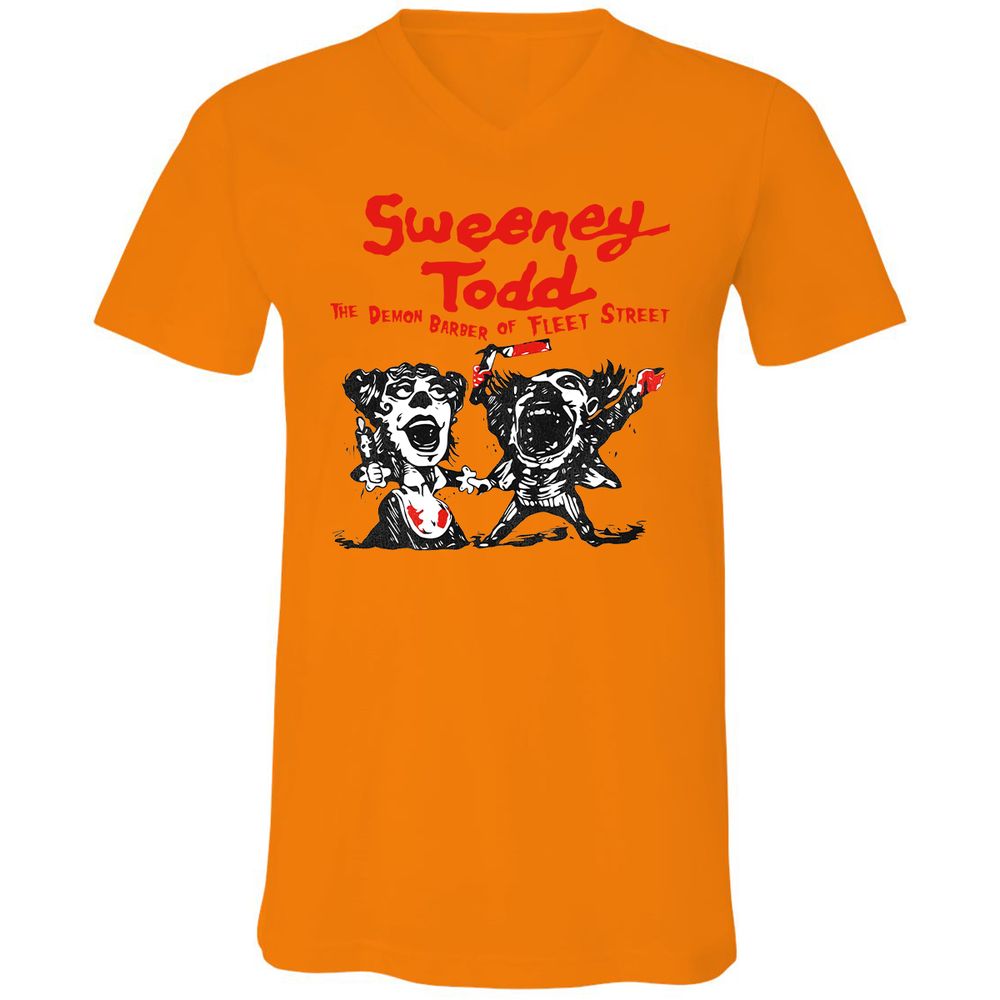 Unisex V-Neck T-Shirt - VVPKU66S - Orange - 11