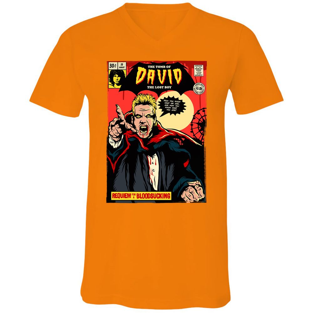 Unisex V-Neck T-Shirt - NTP7C5SC - Orange - 11