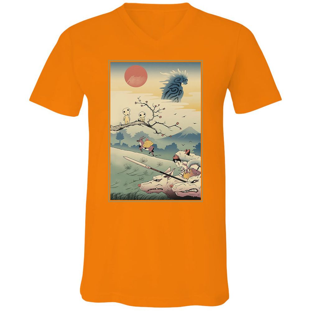 Unisex V-Neck T-Shirt - T5GTQ457 - Orange - 11