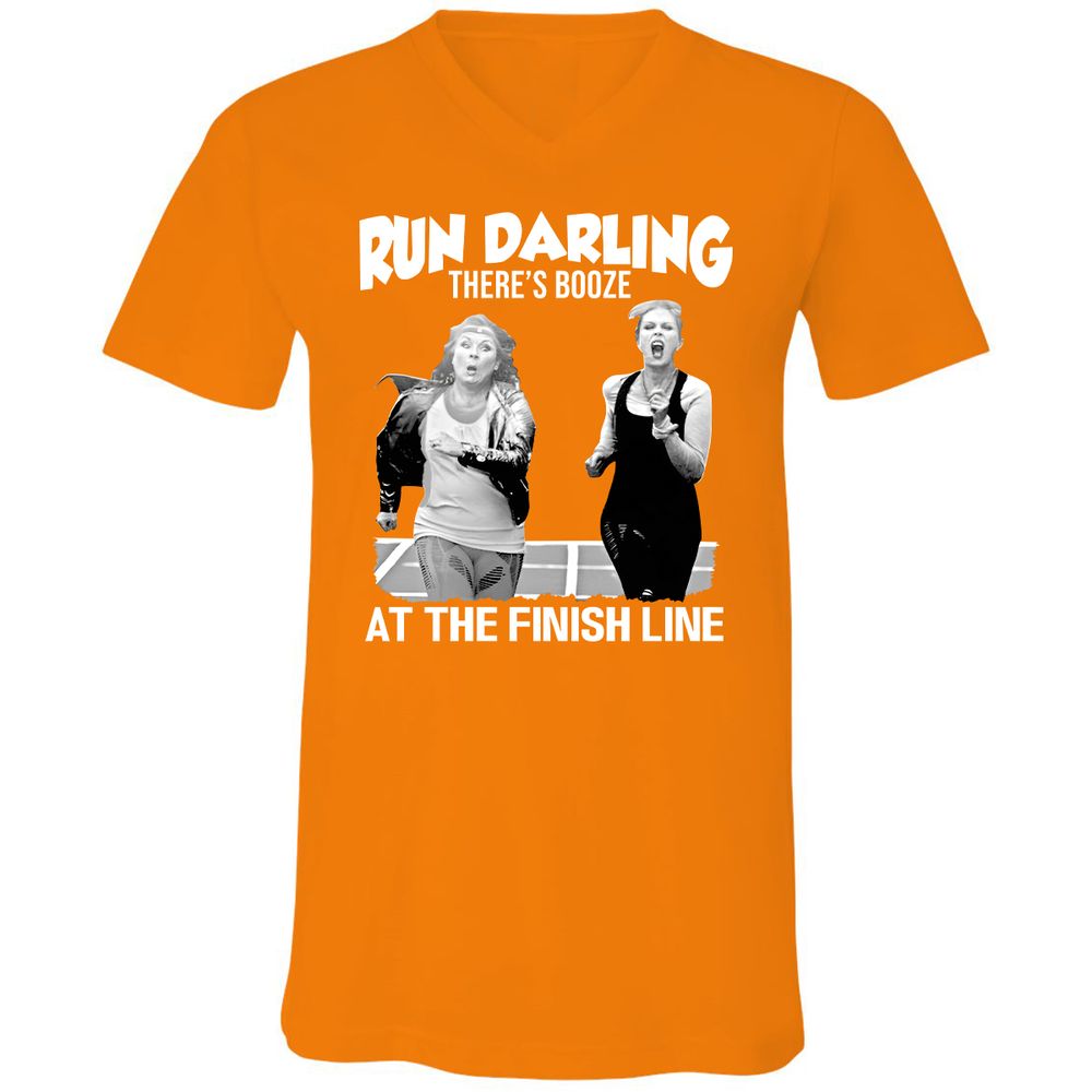 Run Darling Unisex V-Neck T-Shirt - Orange - 11