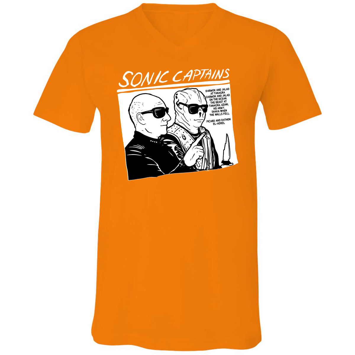 Unisex V-Neck T-Shirt - 89MD243Z - Orange - 11