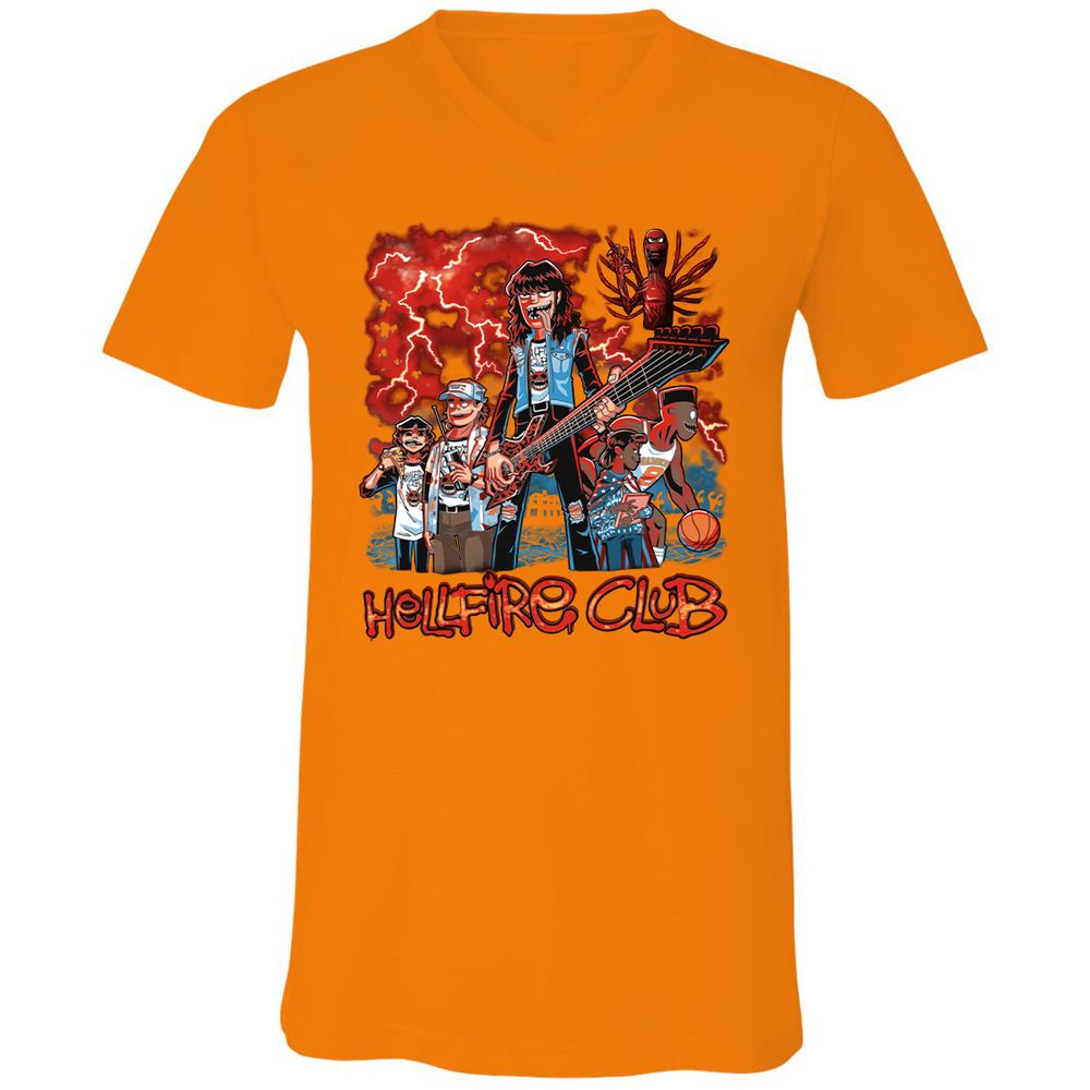Unisex V-Neck T-Shirt - JVZK9CCP - Orange - 11