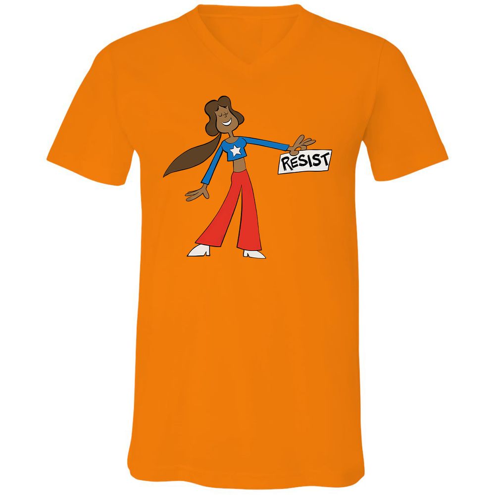 Unisex V-Neck T-Shirt - PWAZPWNF - Orange - 11