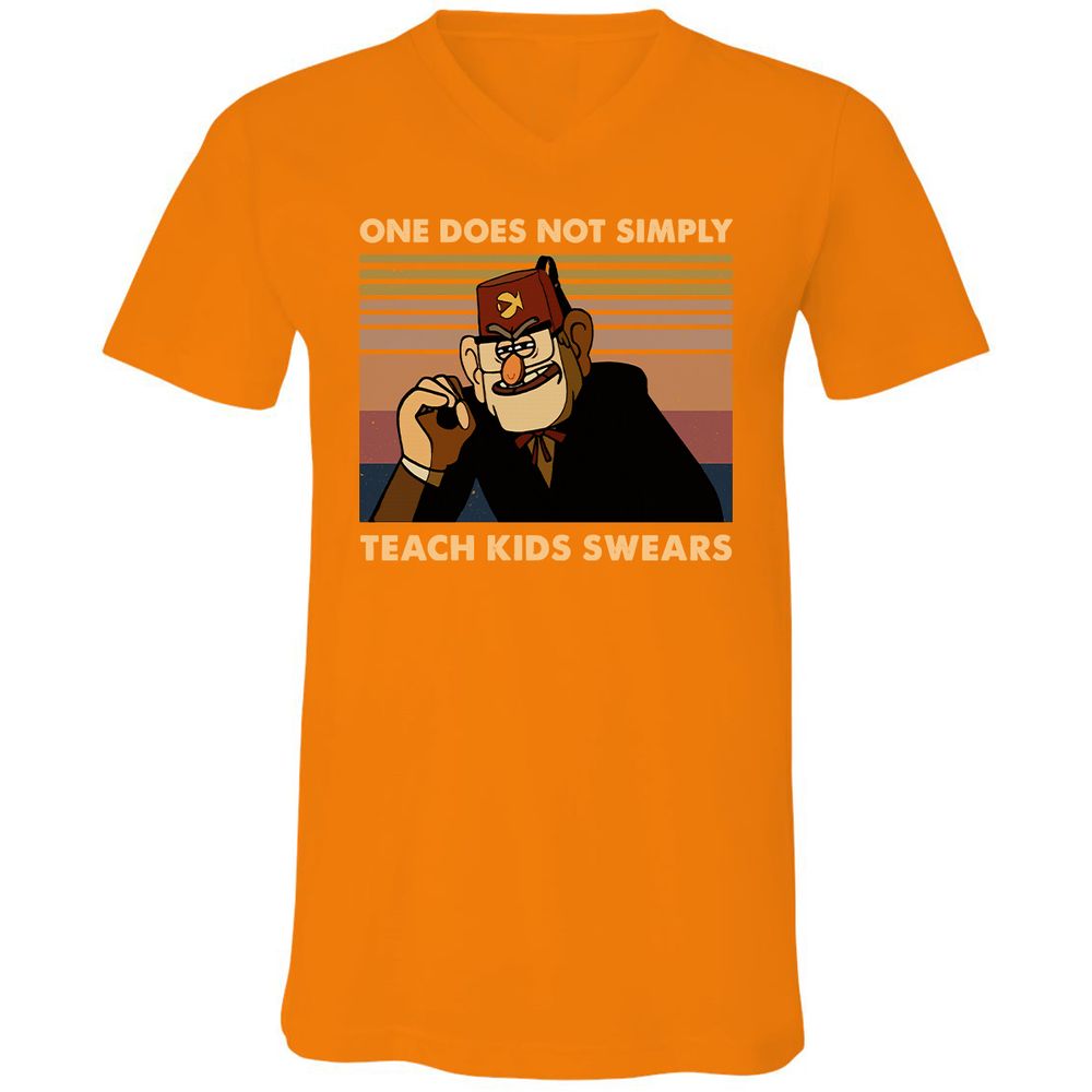 Unisex V-Neck T-Shirt - NA4M9JWR - Orange - 11