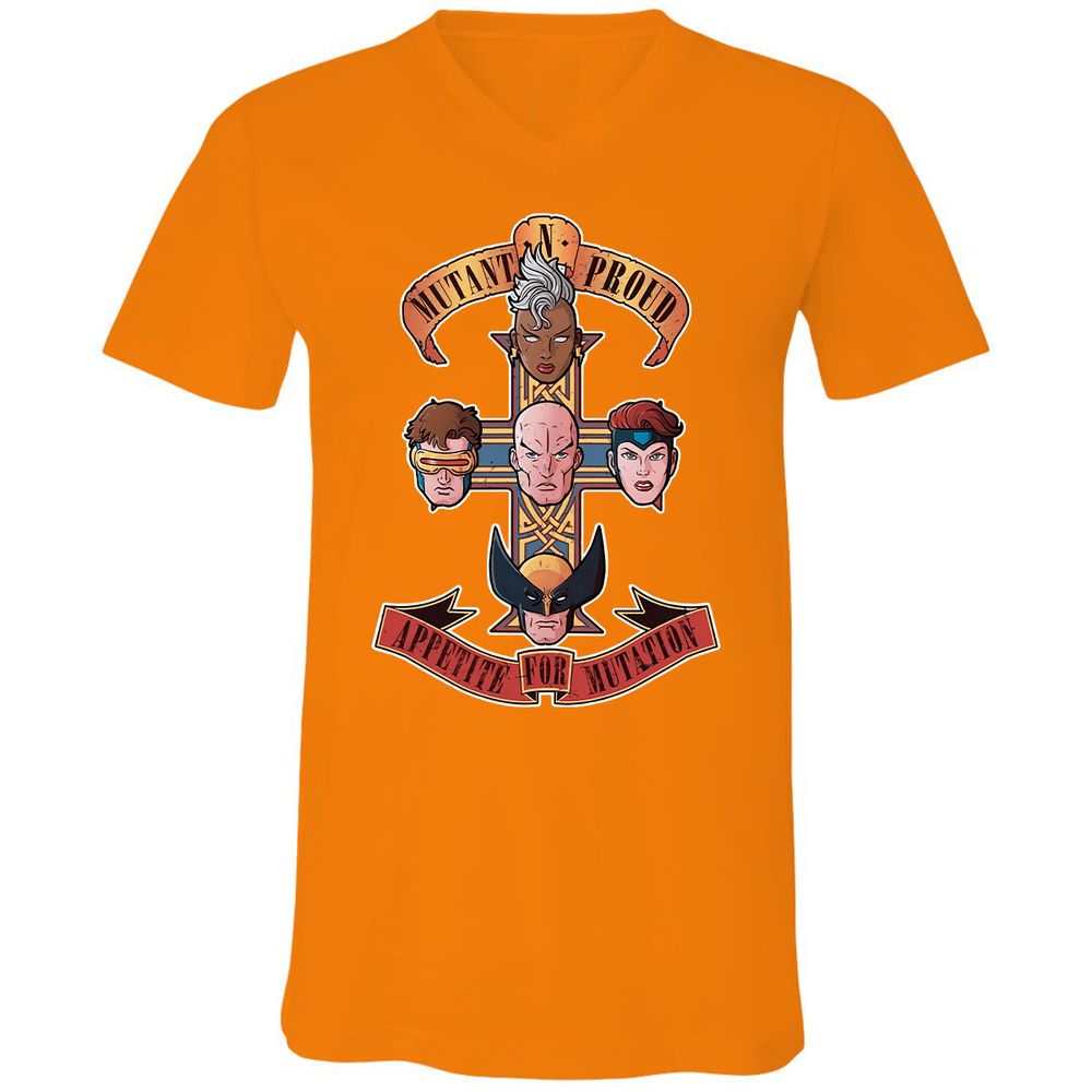 Unisex V-Neck T-Shirt - D4YD9DVC - Orange - 11