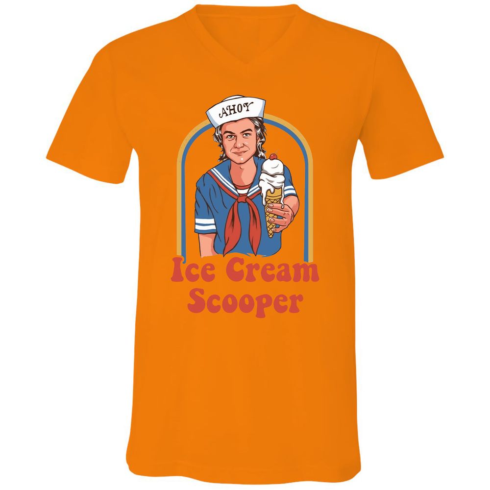 Unisex V-Neck T-Shirt - 7W7LL9UV - Orange - 11