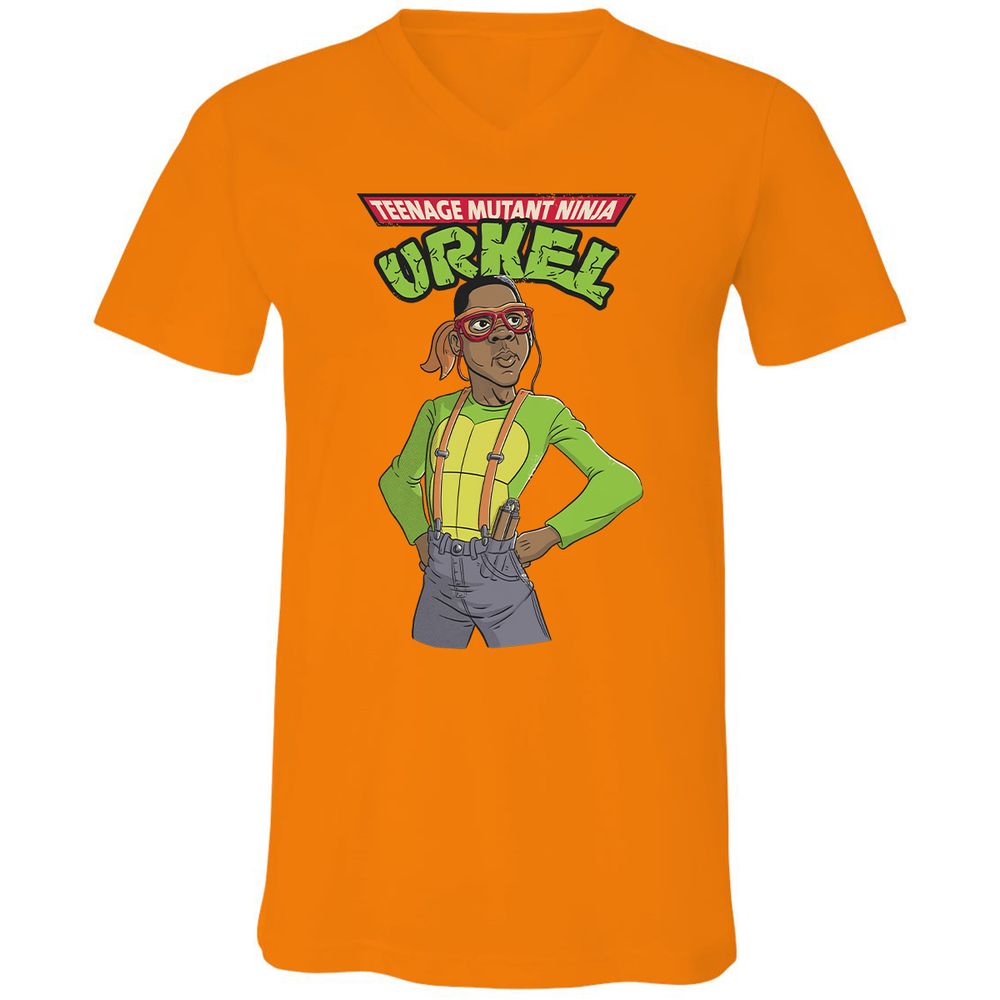 Unisex V-Neck T-Shirt - EBMSH3PW - Orange - 11
