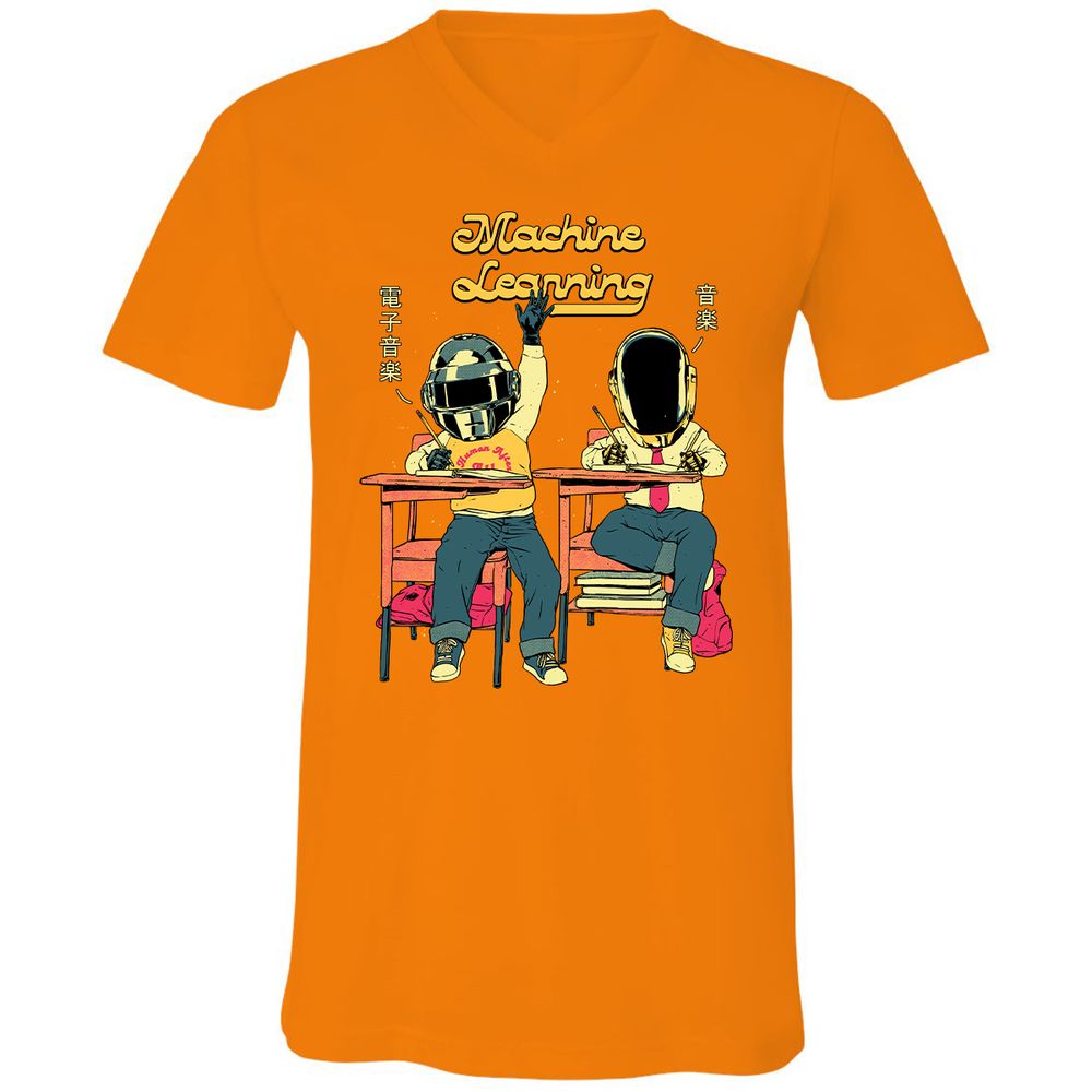 Unisex V-Neck T-Shirt - U2AQLAVW - Orange - 11