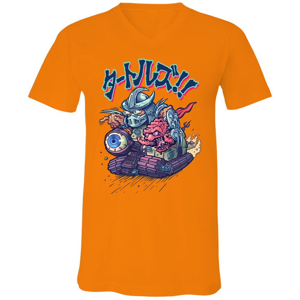 Unisex V-Neck T-Shirt - FQ3Z5D7W - Orange - 11