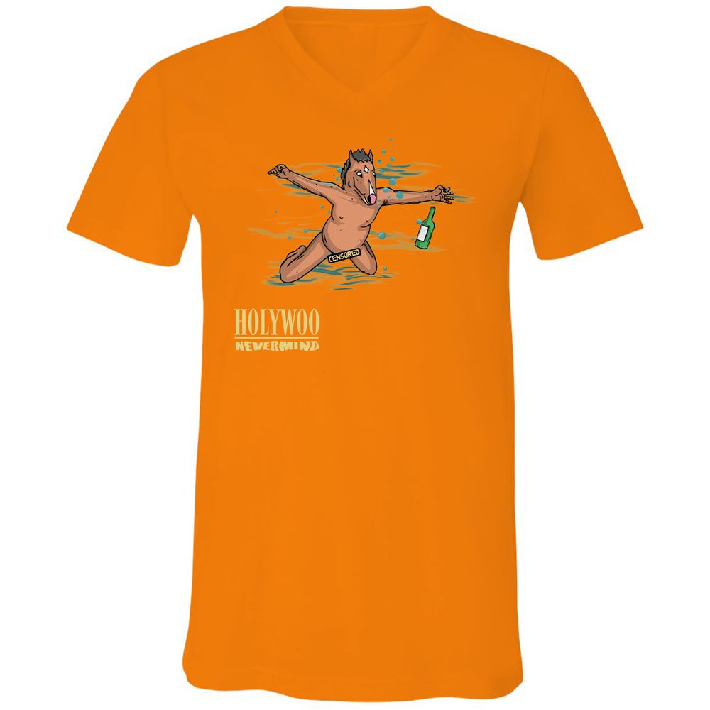 Unisex V-Neck T-Shirt - 3GDG4NA3 - Orange - 11