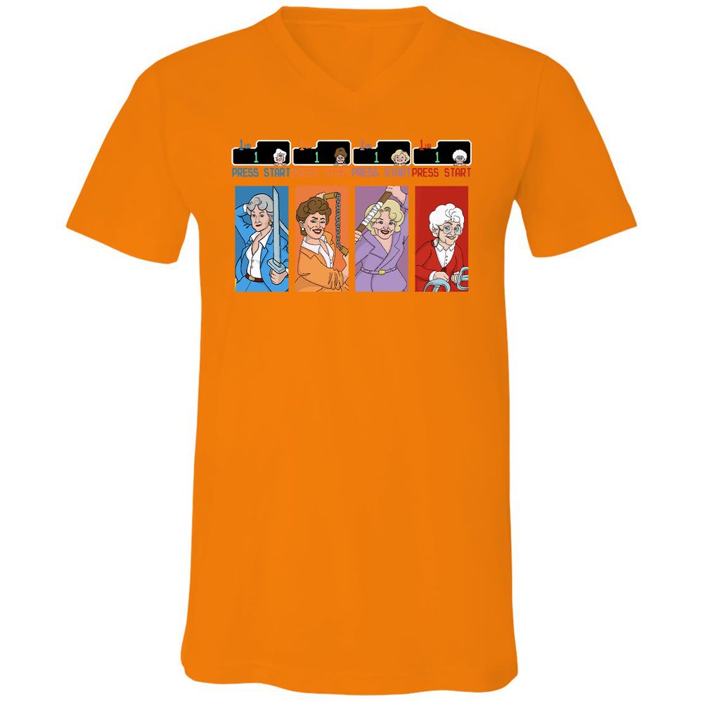 Unisex V-Neck T-Shirt - 23FDQA77 - Orange - 11