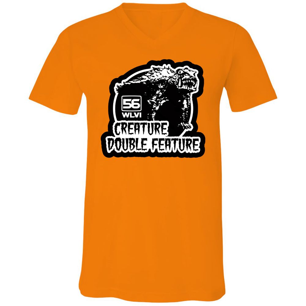 Unisex V-Neck T-Shirt - XCKNQ73Q - Orange - 11