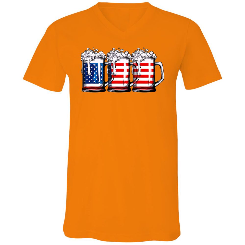 Unisex V-Neck T-Shirt - BJGR3HND - Orange - 11
