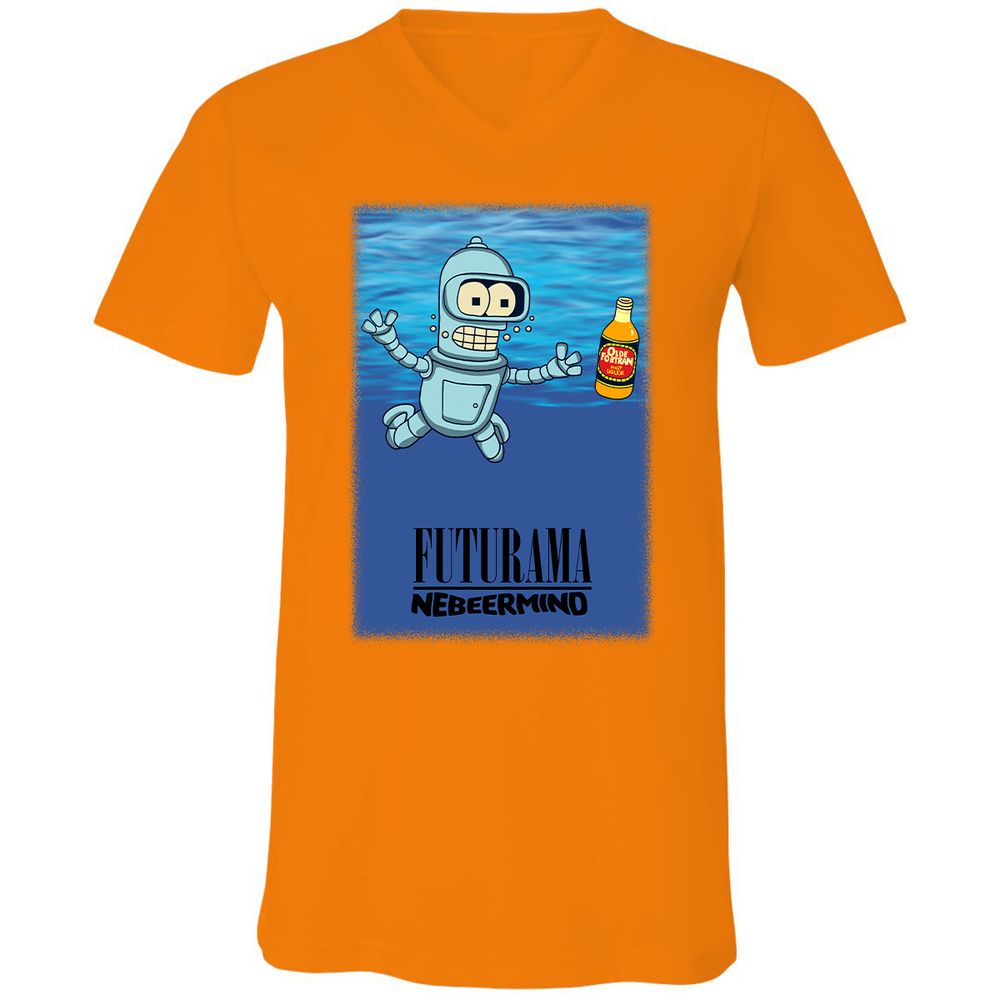 Unisex V-Neck T-Shirt - 737VUVMN - Orange - 11