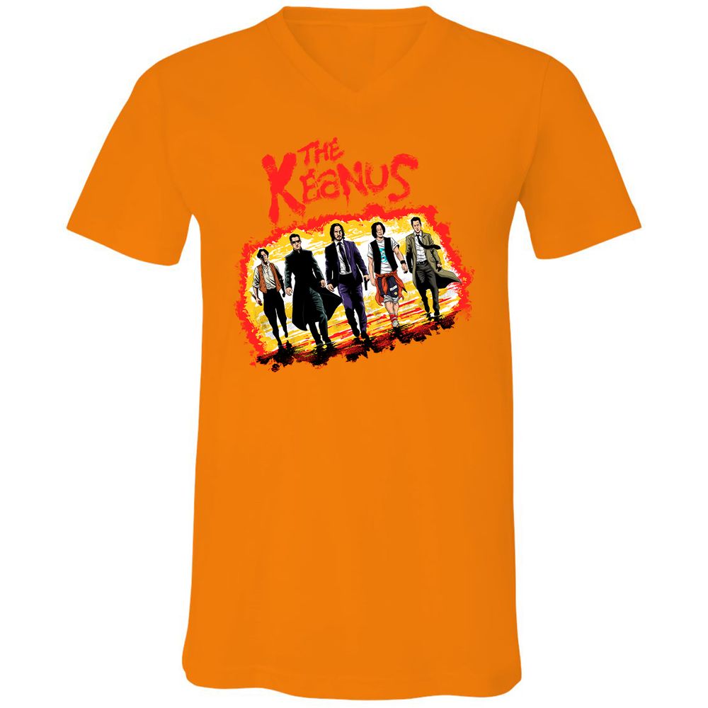 Unisex V-Neck T-Shirt - H3EJ3UFF - Orange - 11