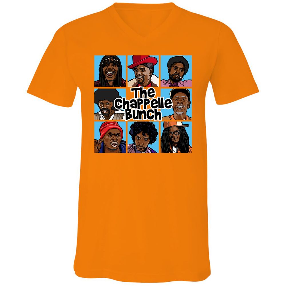 Unisex V-Neck T-Shirt - 6QZRCDC9 - Orange - 11
