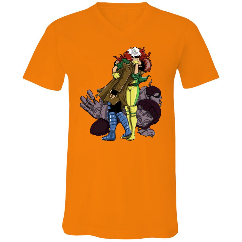 Unisex V-Neck T-Shirt - EYWFP9R9 - Orange - 11