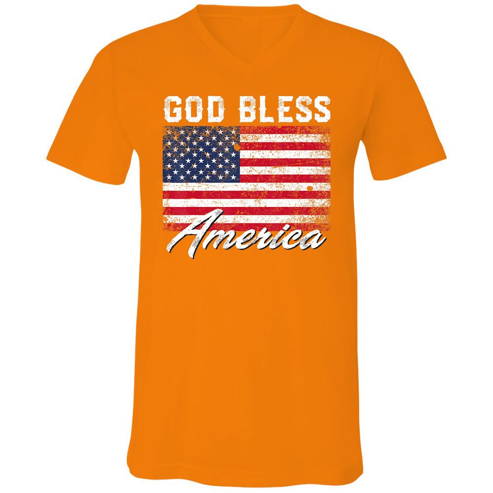 Unisex V-Neck T-Shirt - UFMRCDMY - Orange - 11