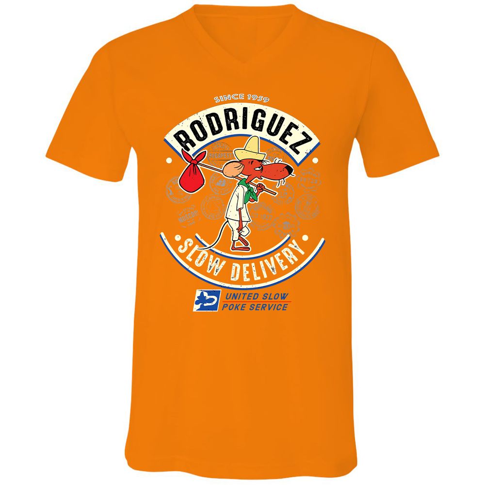 Unisex V-Neck T-Shirt - EJFHH1FP - Orange - 11