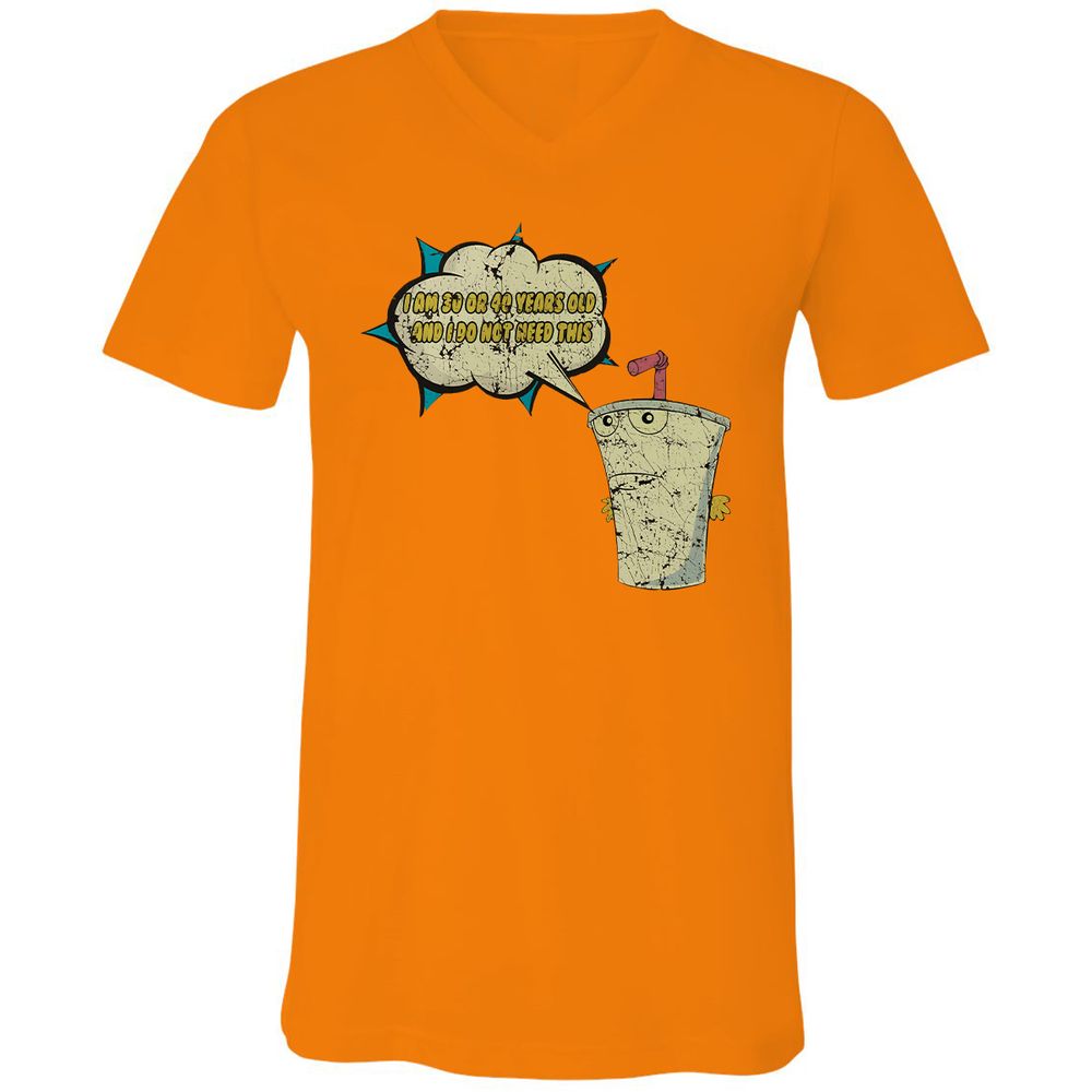 Unisex V-Neck T-Shirt - 669GP9DU - Orange - 11