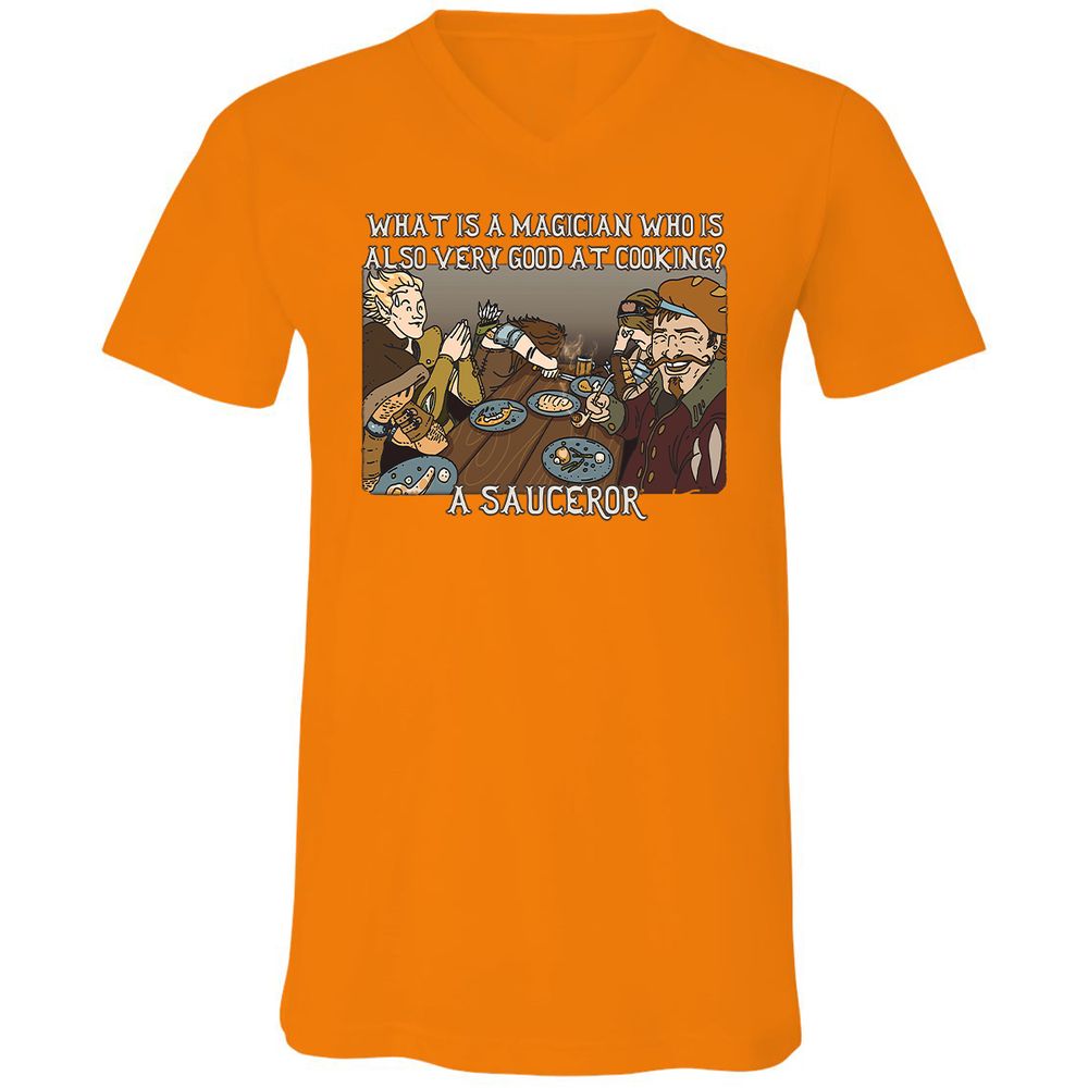 Unisex V-Neck T-Shirt - 2A3R7WQ6 - Orange - 11