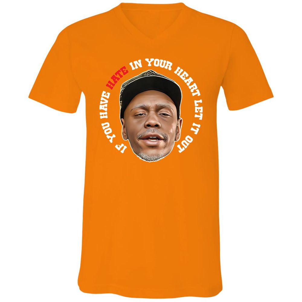 Unisex V-Neck T-Shirt - ZHDQHDM7 - Orange - 11