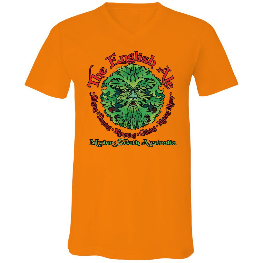 Unisex V-Neck T-Shirt - JDJB7E7Q - Orange - 11