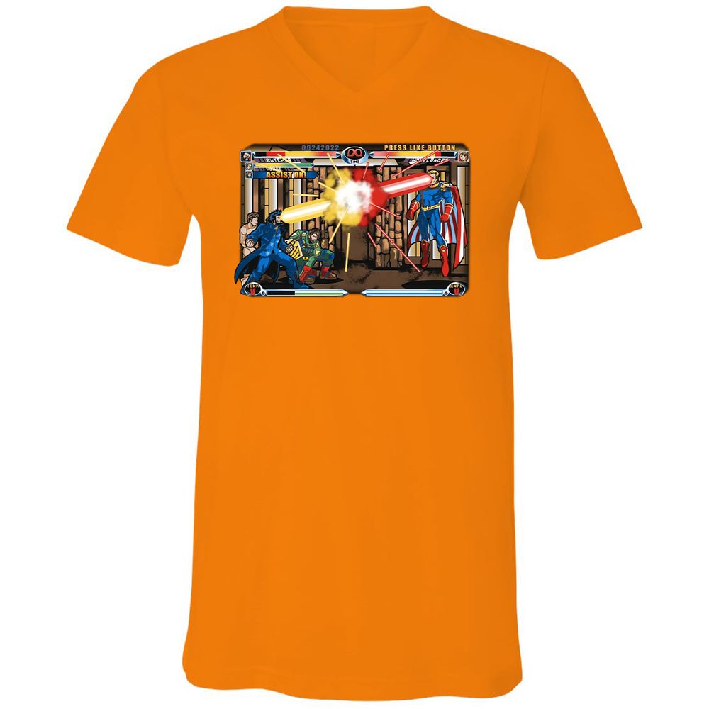 Unisex V-Neck T-Shirt - HQW6FF1K - Orange - 11