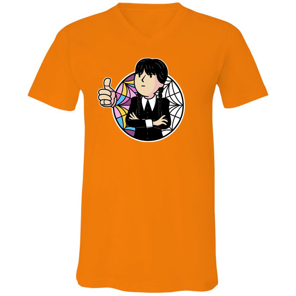 Unisex V-Neck T-Shirt - EDTXFLKL - Orange - 11