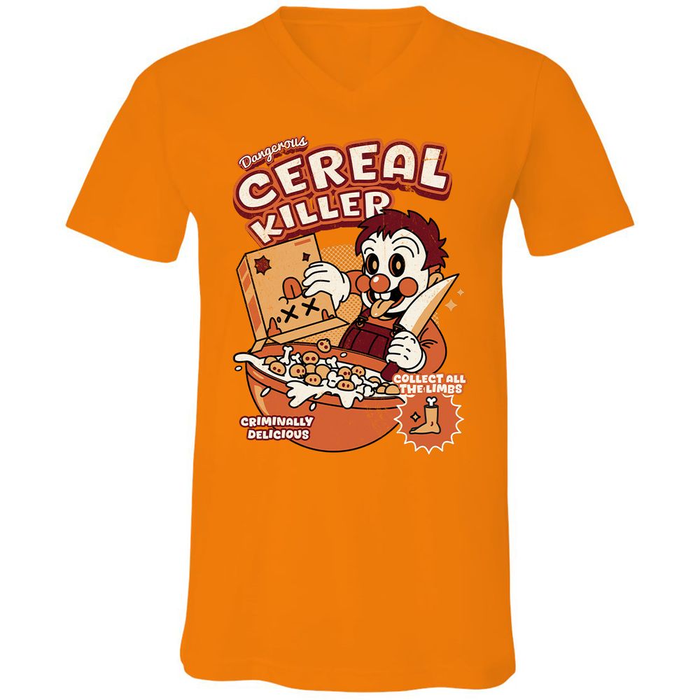 Unisex V-Neck T-Shirt - 7K6KNX7Q - Orange - 11