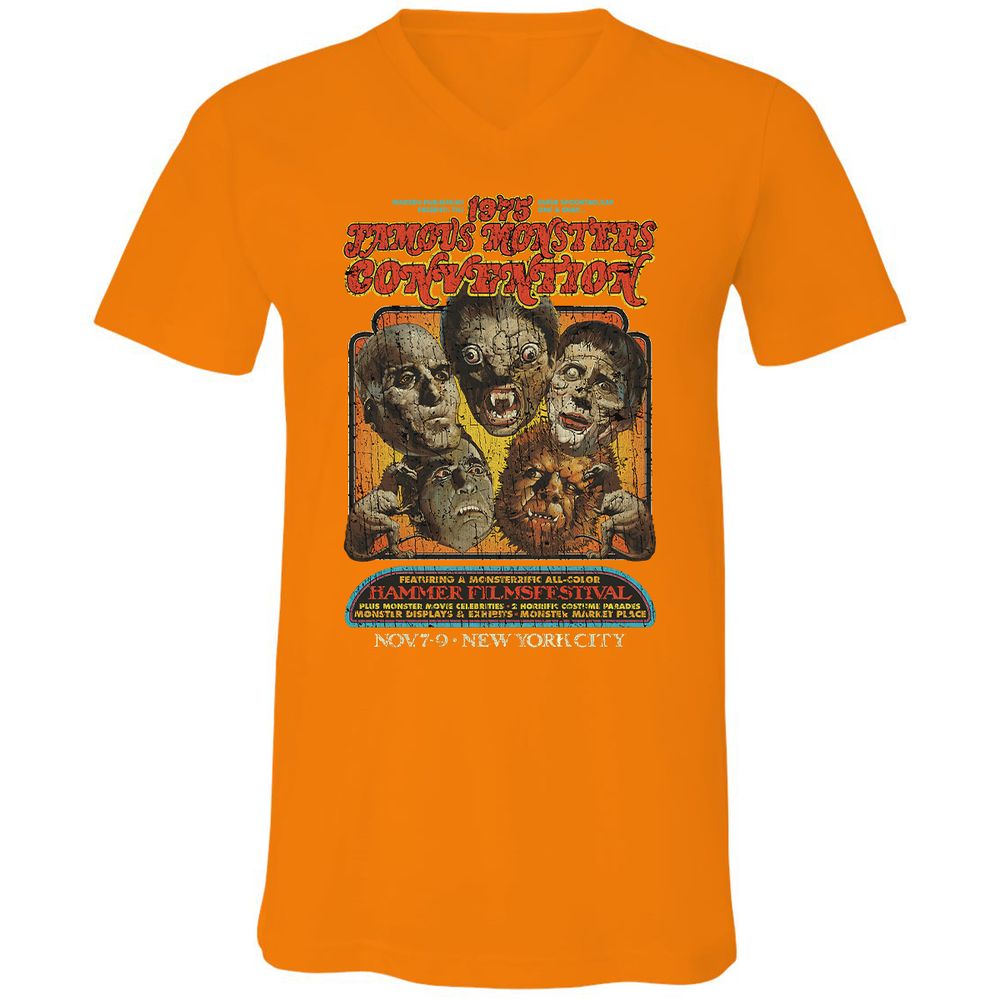 Unisex V-Neck T-Shirt - FBE9EYXH - Orange - 11