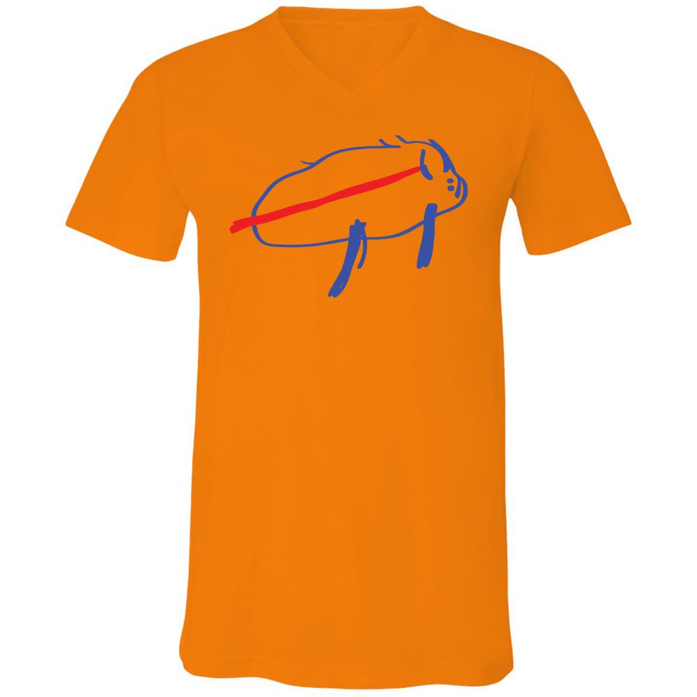 Unisex V-Neck T-Shirt - 7375CYQ4 - Orange - 11