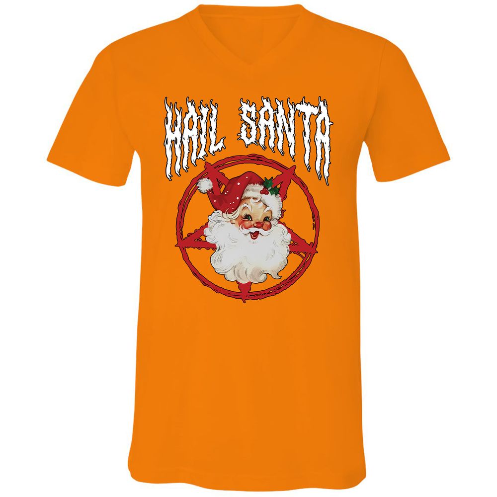 Unisex V-Neck T-Shirt - 1VNTQMZR - Orange - 11