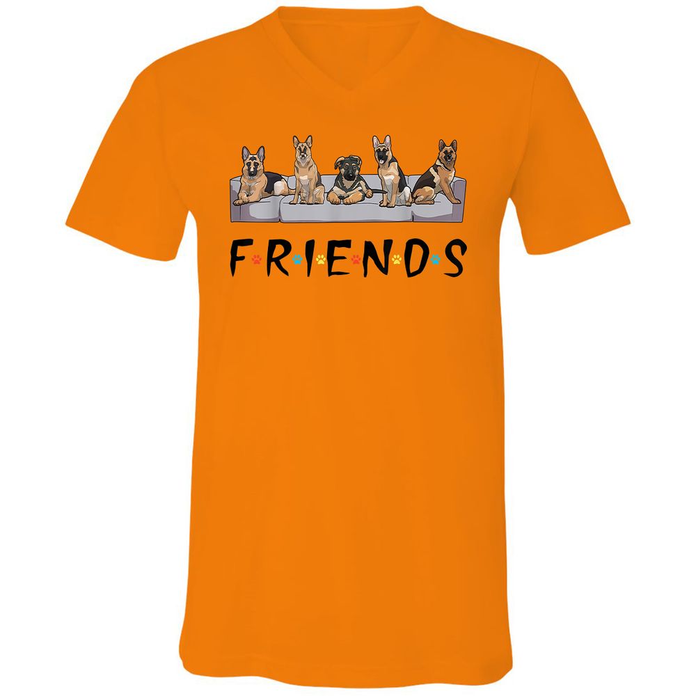 Unisex V-Neck T-Shirt - GMM3Y695 - Orange - 11