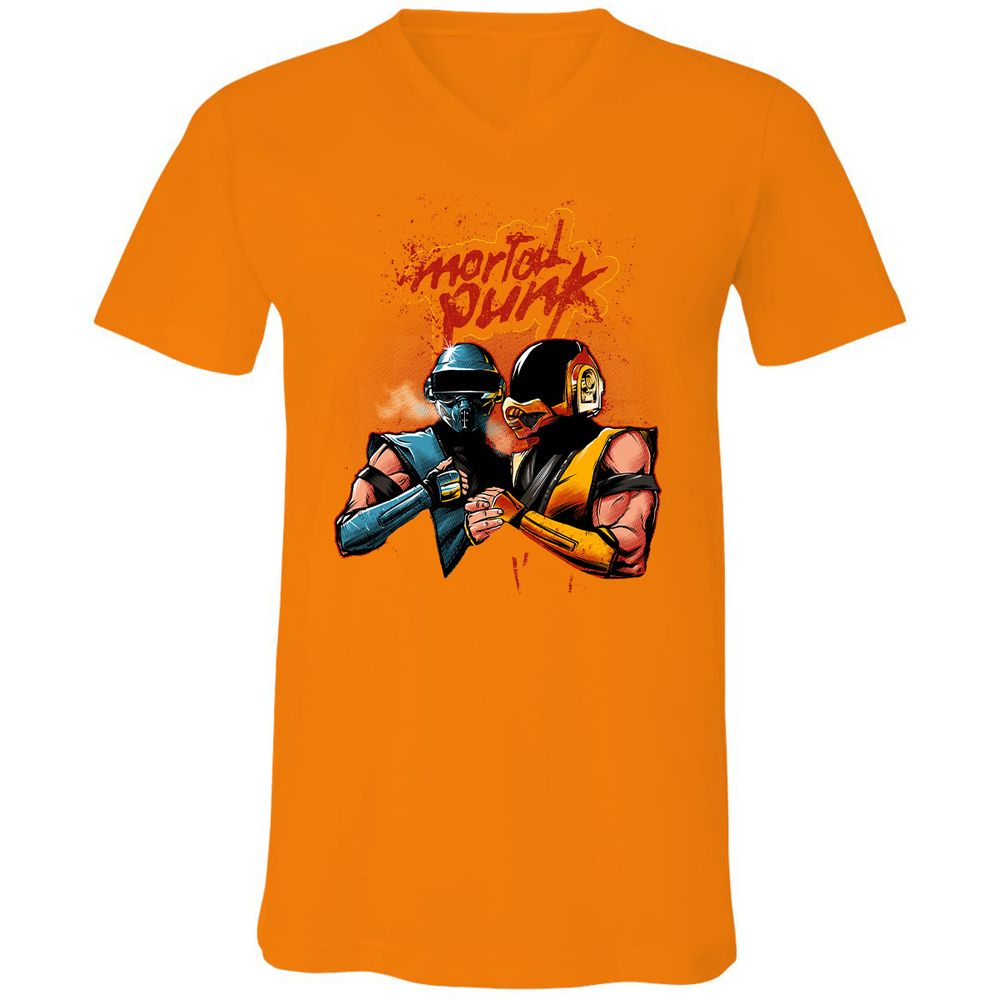 Unisex V-Neck T-Shirt - 4CFC43DX - Orange - 11