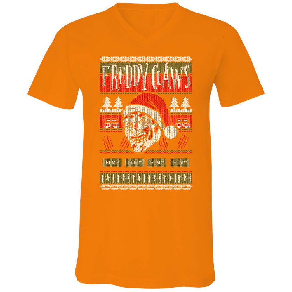 Unisex V-Neck T-Shirt - U3NZ1BVX - Orange - 11