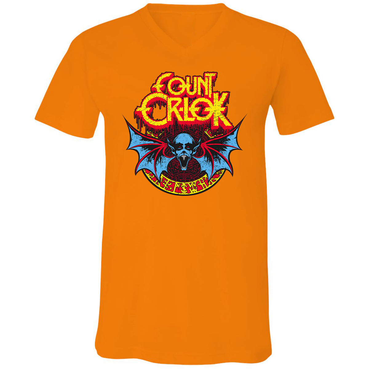 Unisex V-Neck T-Shirt - YWQ2NFPK - Orange - 11