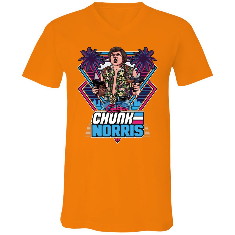 Unisex V-Neck T-Shirt - GECEBCEC - Orange - 11