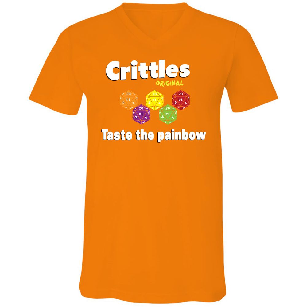 Unisex V-Neck T-Shirt - QLMXVGJ2 - Orange - 11