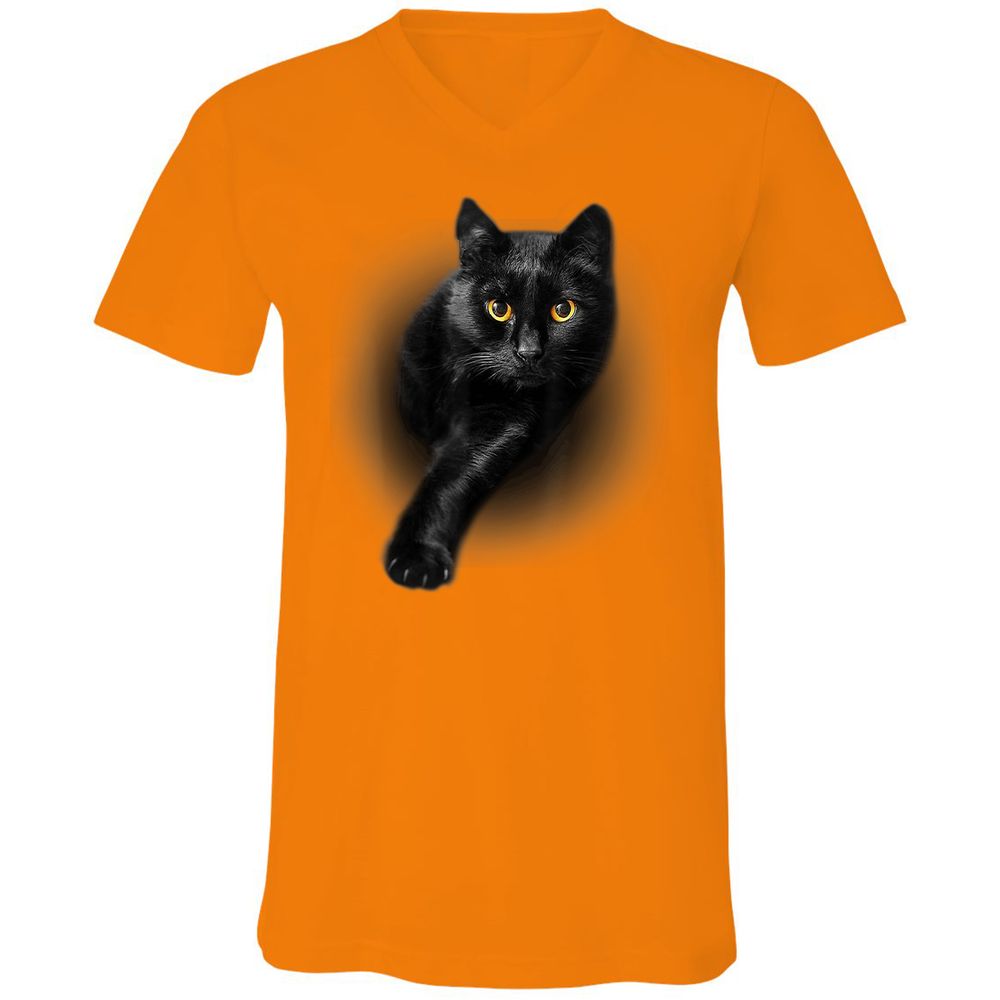 Unisex V-Neck T-Shirt - ZDC7R5Z2 - Orange - 11