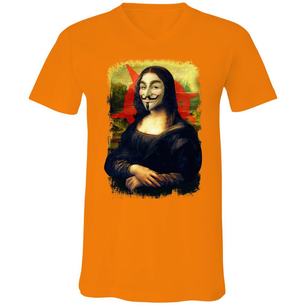 Unisex V-Neck T-Shirt - 85HE9J4U - Orange - 11