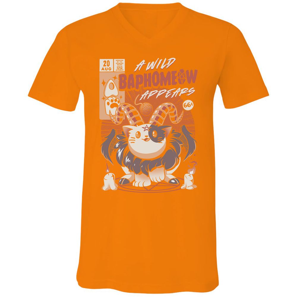 Unisex V-Neck T-Shirt - EWYJYKH8 - Orange - 11