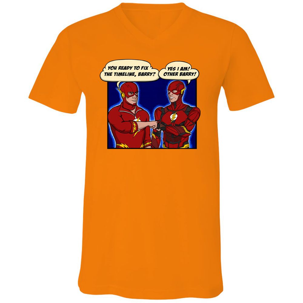 Unisex V-Neck T-Shirt - KBZ7WVSW - Orange - 11