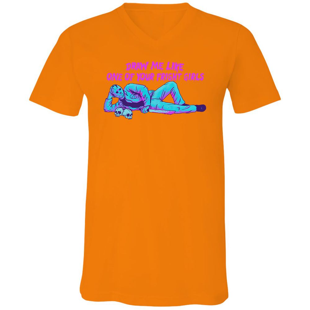 Unisex V-Neck T-Shirt - LEABE1LM - Orange - 11