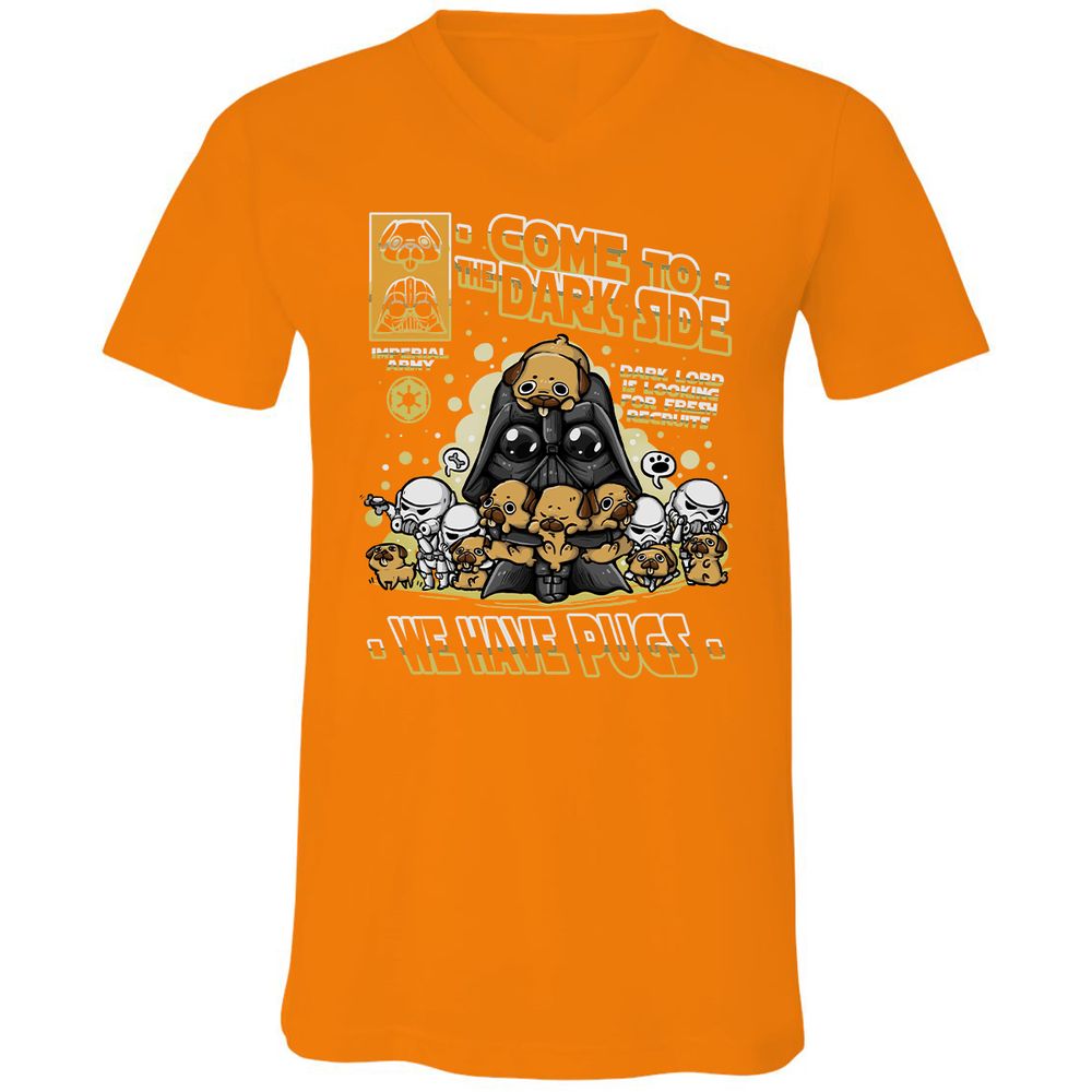 Unisex V-Neck T-Shirt - XNF62L6E - Orange - 11