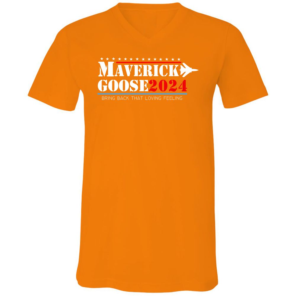 Unisex V-Neck T-Shirt - 48KBFBVS - Orange - 11