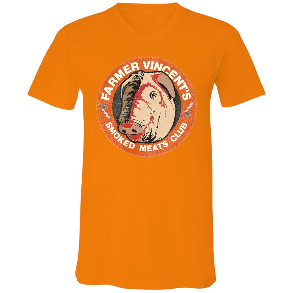 Unisex V-Neck T-Shirt - N86UGHQP - Orange - 11